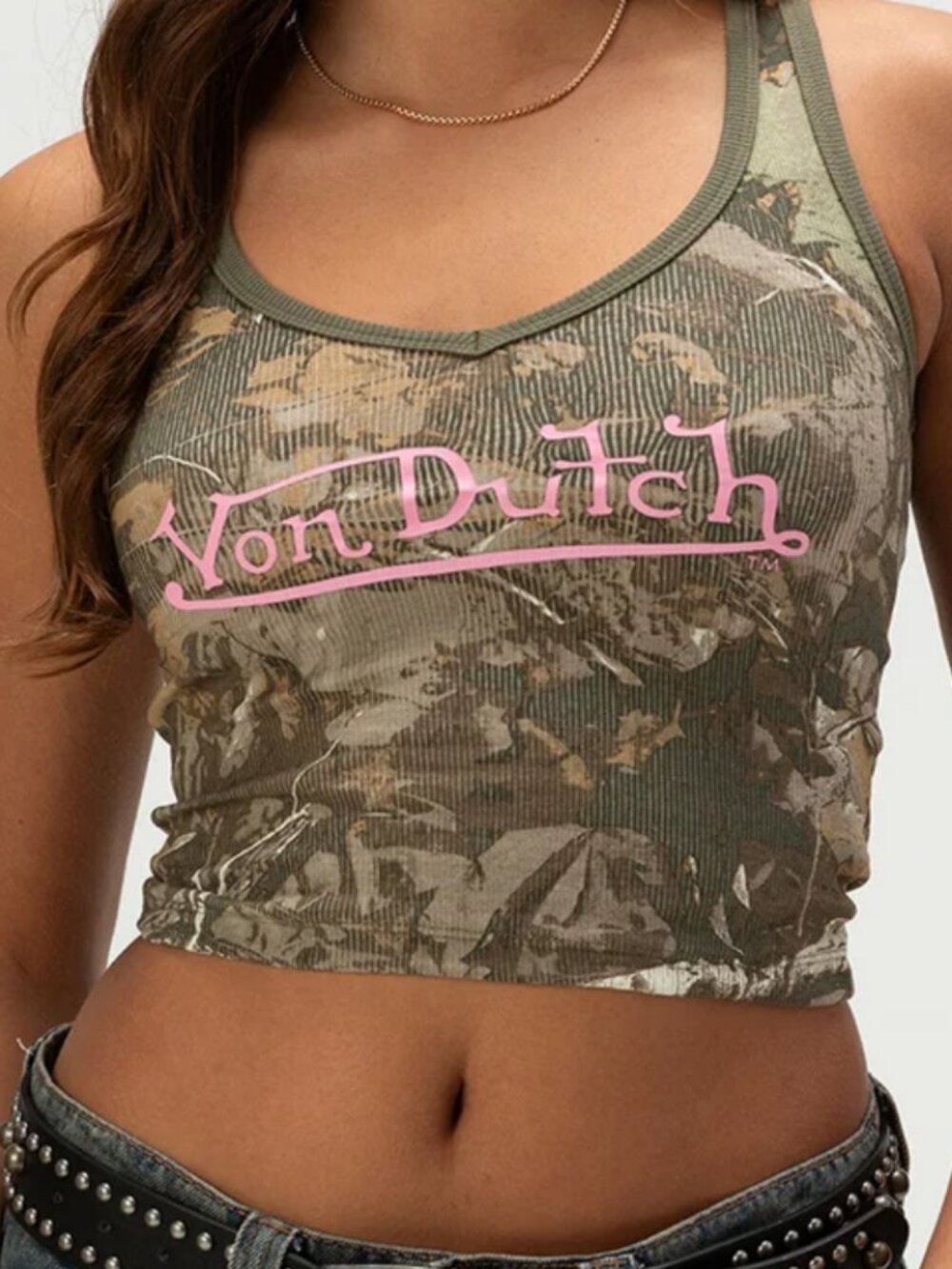 NWT Von Dutch Cropped Camo Tanko